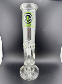 Encore Glass 11" Honeycomb & Turbine Straight Tube 14mm 90° displayed on a black background.