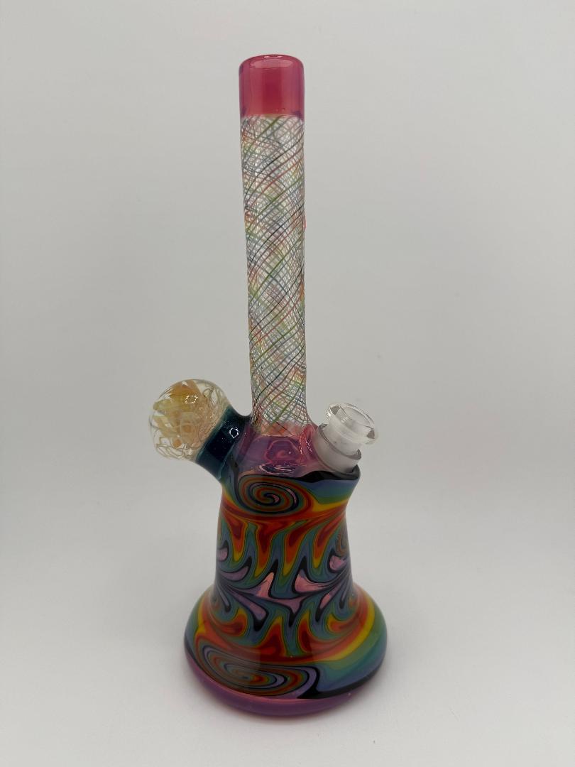 Highgrade Glass Heady Grommet Mini Tube 10mm 45° Rainbow