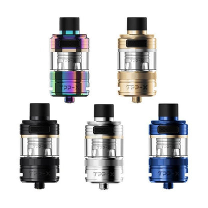 VooPoo TPP-X Pod Tank collection featuring multiple colors and designs for sub-ohm vaping.