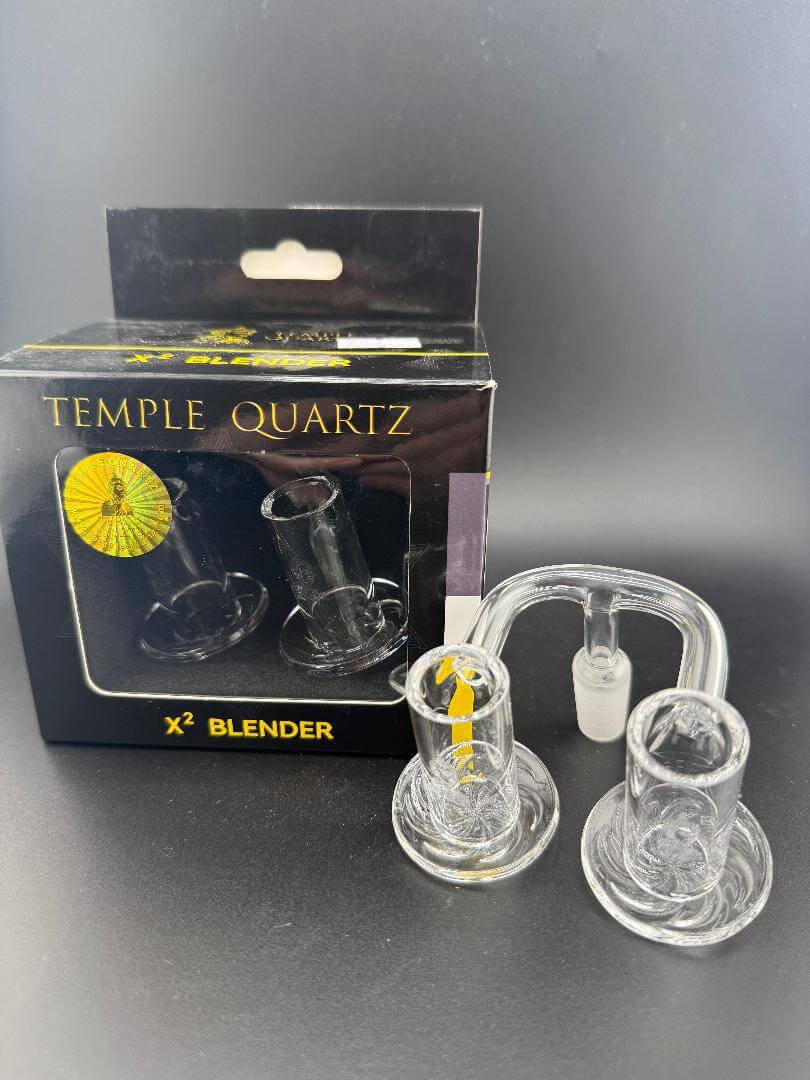 Temple Quartz X2 Blender Quartz Banger set featuring two bangers and one joint for enhanced dabbing experience.