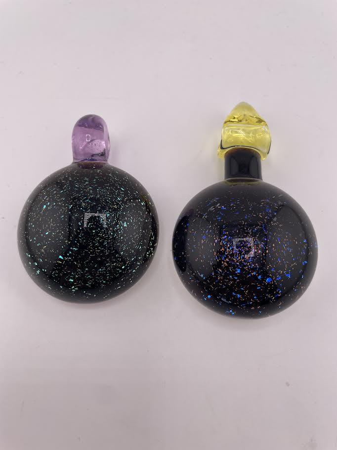 Tim Doane Glass Pendant -  Dichro Pendy w/ Yellow Point Bail