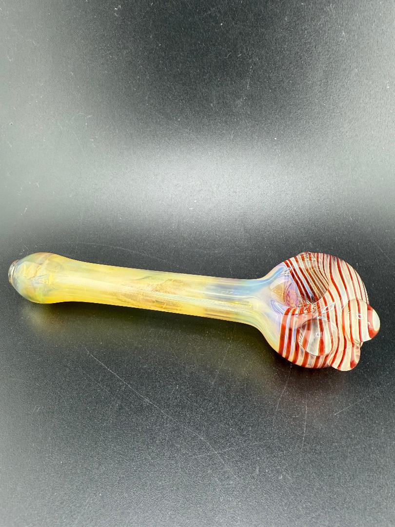 Luke The Drifter Fumed Lined Hand Pipe, handmade in Washington, featuring vibrant colors and durable borosilicate glass.