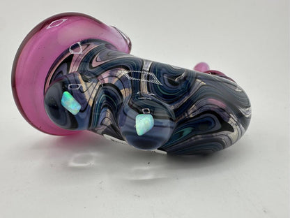 HighGrade Glass Dry Pipe - Fully Worked Wig Wag Heady Sherlock w/ marble and Opal Attachments