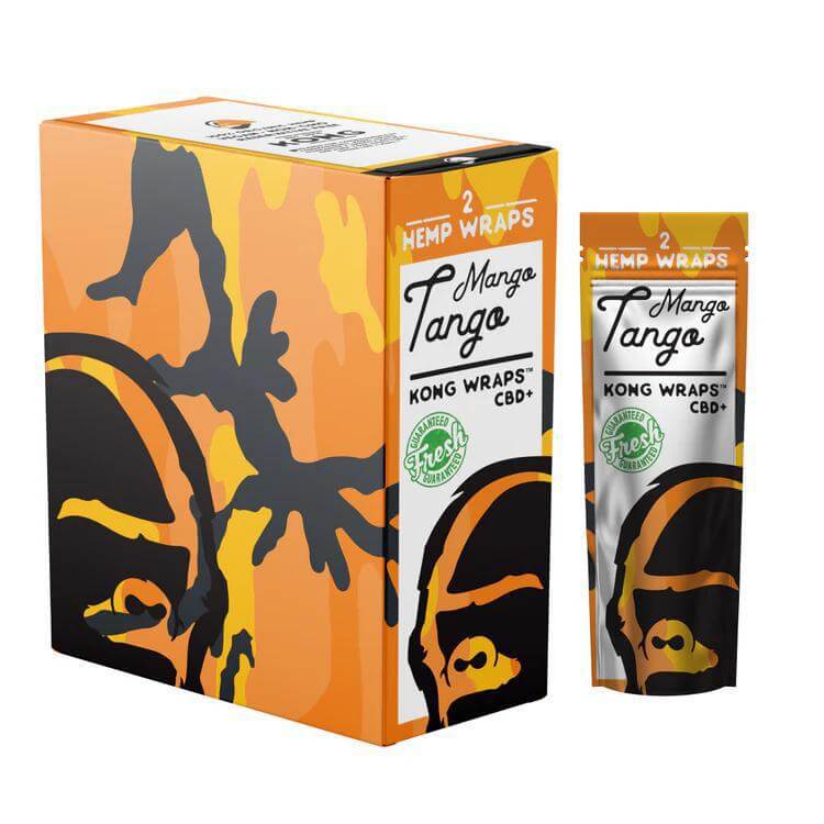 Kong Wraps Mango Tango 2pcs - Premium hemp wraps for a flavorful, tobacco-free smoking experience.