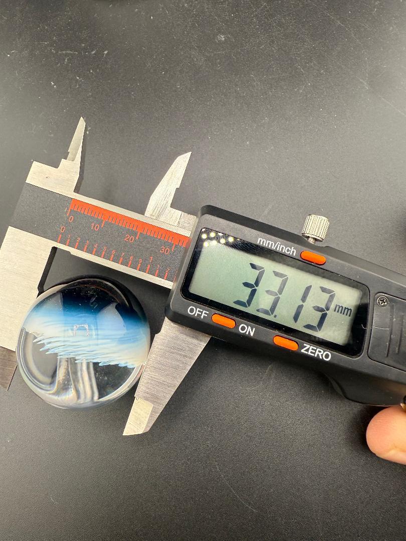 Danny W Glass Marble - 33mm White Implosion