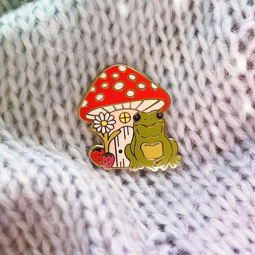 Wildflower Co. Frog & Mushroom Enamel Pin