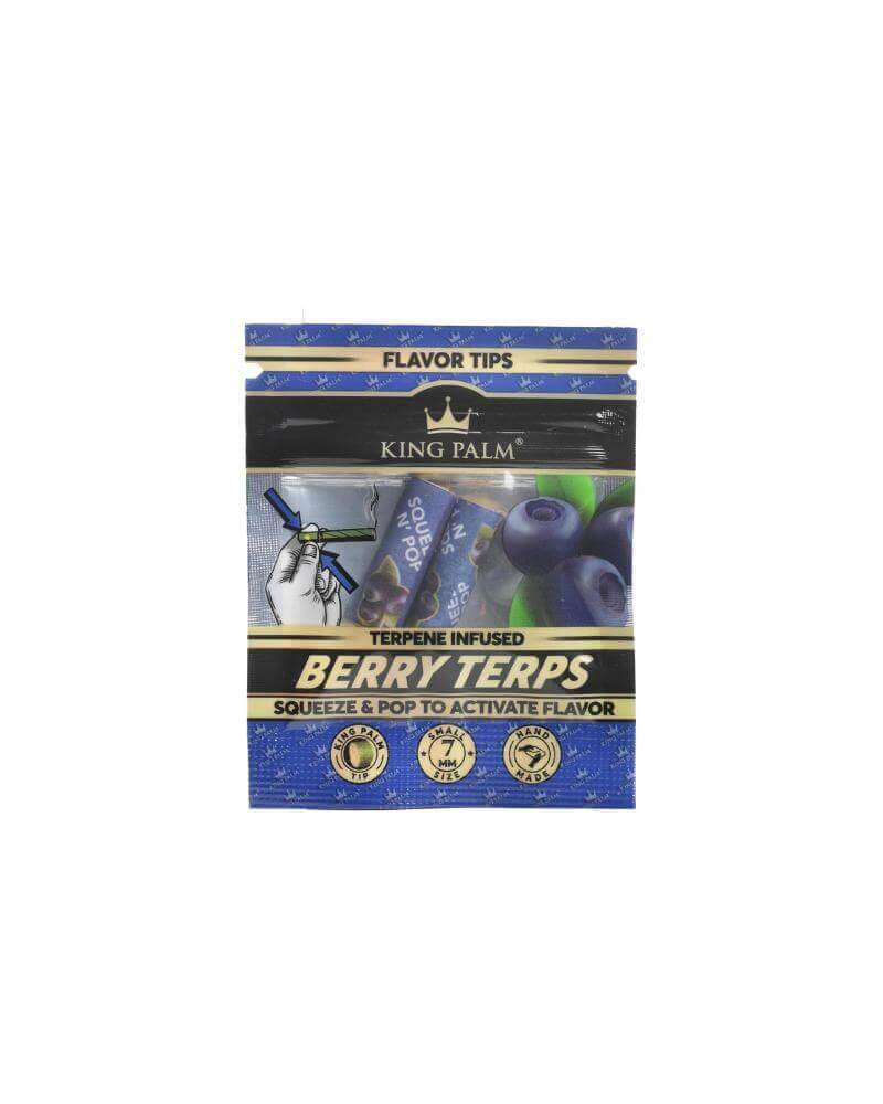 King Palm Terpene Infused Berry Tips packaging for enhanced smoking flavor experience.