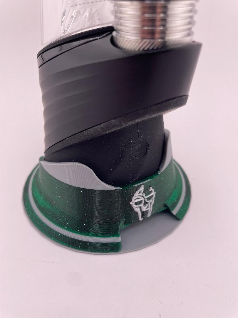 Puffco Peak Pro stabilizer base featuring a green and gray two-tone design for enhanced stability and style.