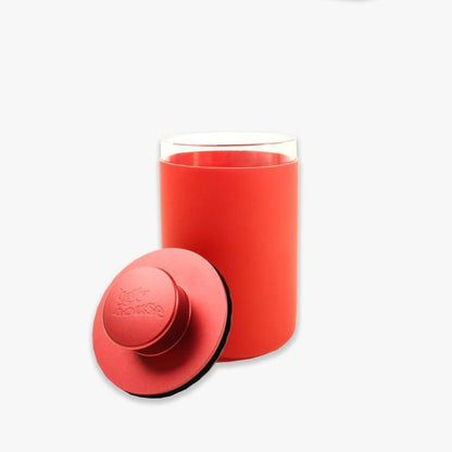 Ugly House Stash Air 9 oz red smell-proof storage container for herbs and snacks.