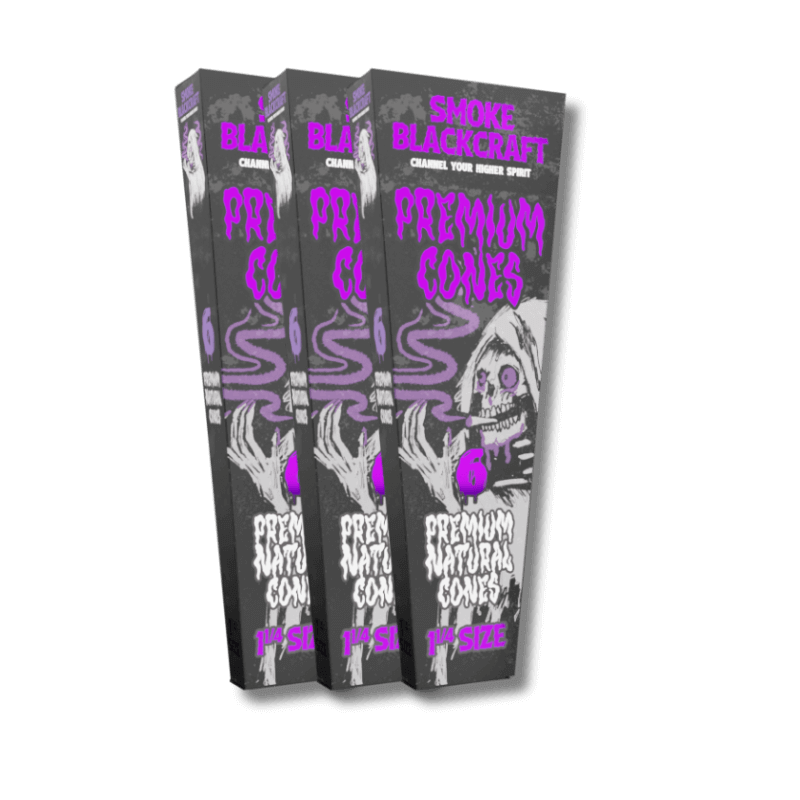 Smoke Blackcraft Premium Cones 1 1/4 size 6pc pack featuring classic, natural, and organic options for a smooth smoking experience.