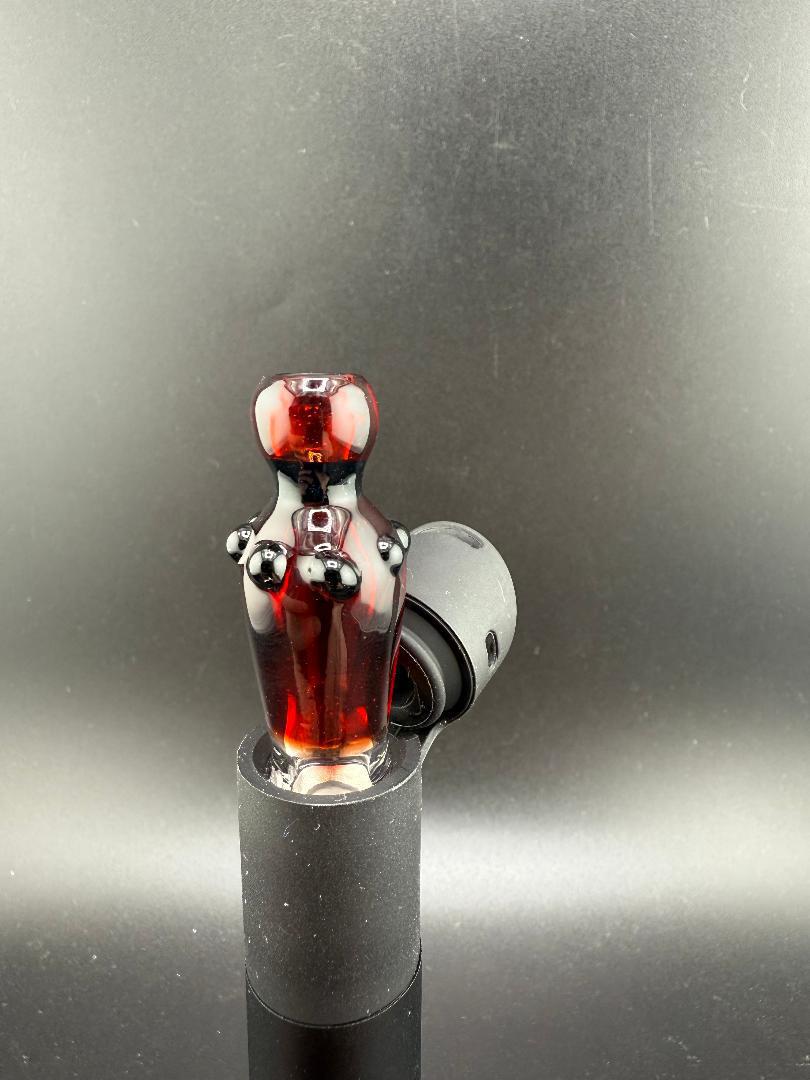 Paulson Pieces Puffco Pivot Glass Replacement Top W/ Auto Spinning Pearl Feature - Red Bottle