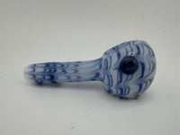 Filla John Glass Dry Pipe - White w/ Colored Wrap & Rake
