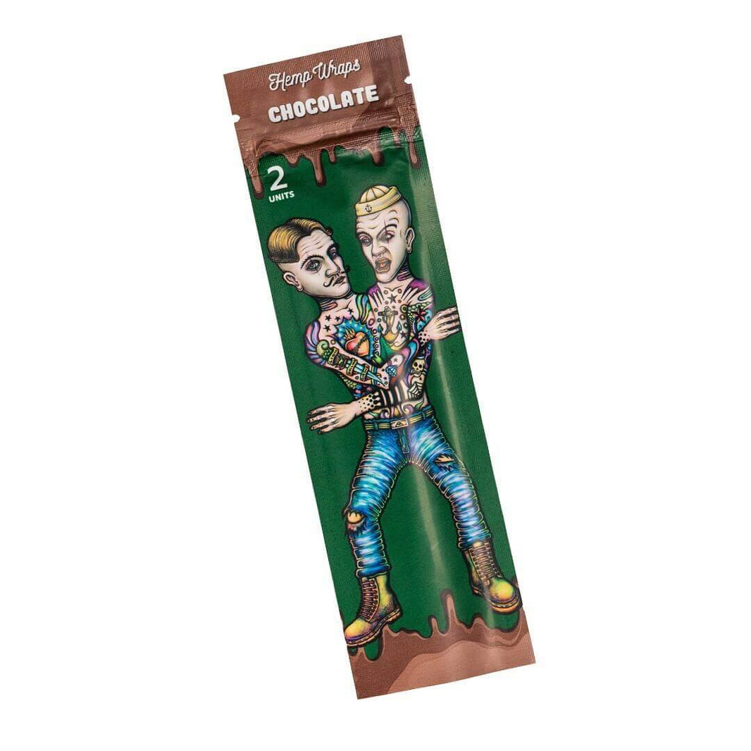 Lion Rolling Circus Hemp Wraps in Chocolate flavor, featuring unique artwork, 2 units per pack.