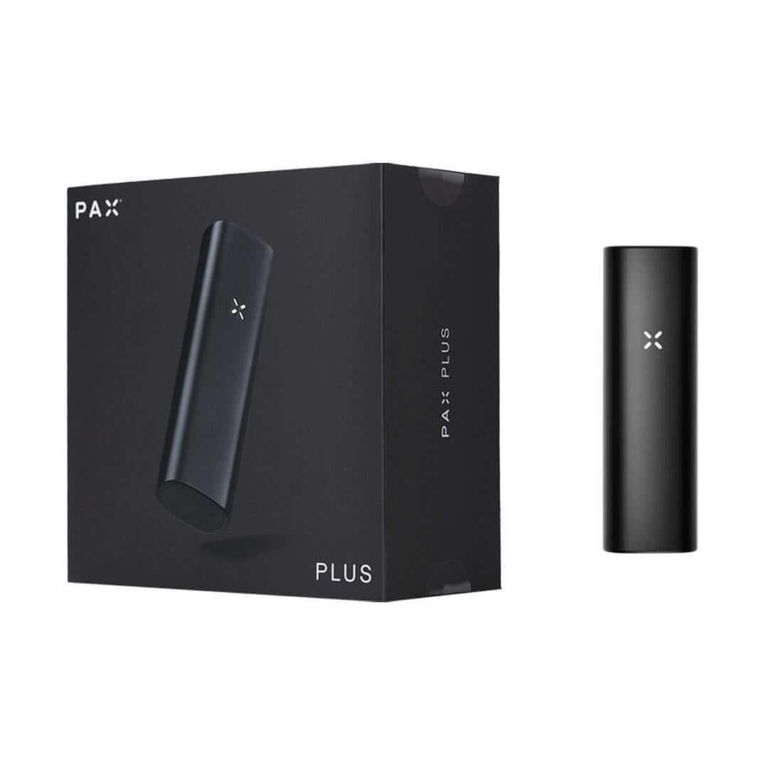 PAX Plus Portable Vaporizer complete kit, featuring sleek design and packaging for optimal dry herb and concentrate use.