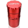 AFM 5pc Grinder in red color, featuring precision diamond teeth and a secure magnetic lid for efficient grinding.