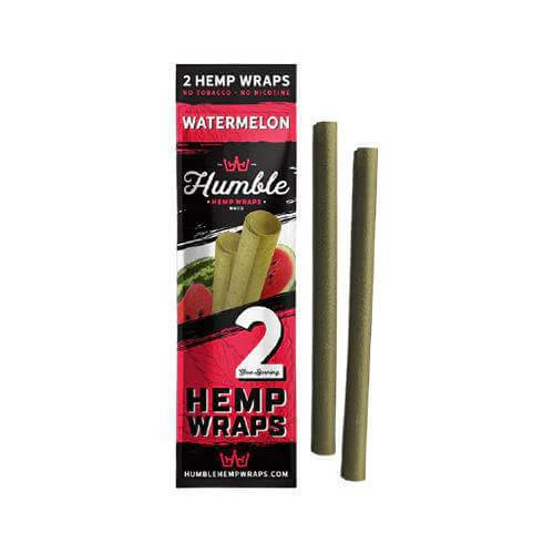 Humble Hemp Wraps 2pc in Watermelon flavor, all-natural, no tobacco or nicotine, perfect for clean smoking experience.