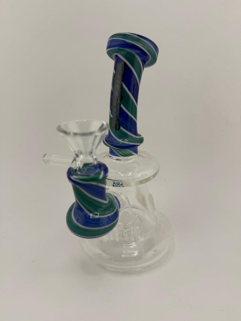 Ruckus Glass Swirl Bent Neck Banger Hanger Rig 14mm 90°