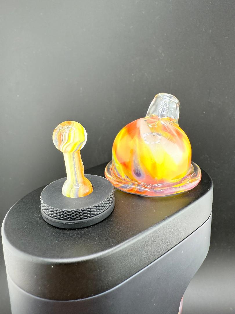 Paulson Pieces Dr. Dabber Switch 2 Replacement Glass & Cap Yellow Tie Dye