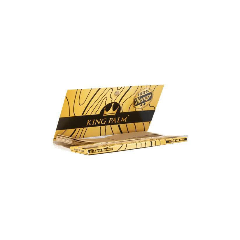 King Palm flavored hemp rolling papers pack, 1 1/4 size, eco-friendly and natural palm leaf wraps.