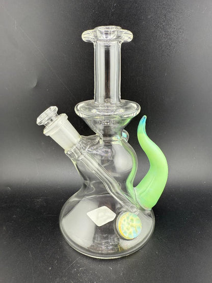 Pugsley Glass Straight Neck Jammer w/ Colored Horn & opal 10mm 45°