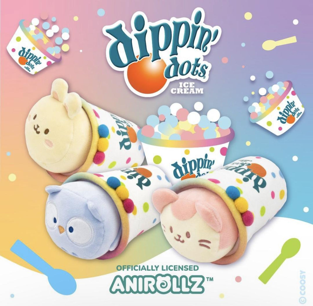 Anirollz x  Dippin' Dots Plush Blanket  6" Stuffed Animal Plushy