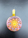 Mcdoogle Glass Retticello Molded Pendy pendant featuring detailed flower design and vibrant colors.