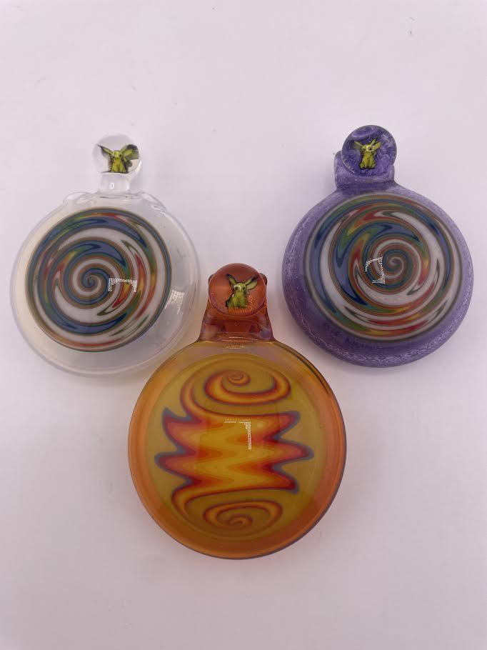 Tim Doane Pendant – Hollow Disc with Electric Mouse Millie