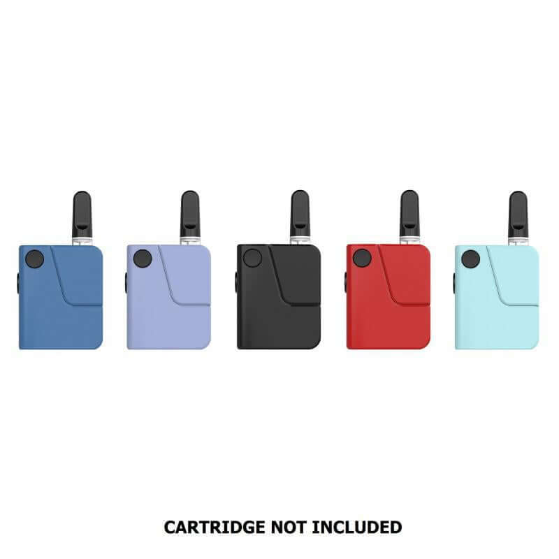 Flaka Pico Cartridge 510 battery in blue, black, red, and turquoise colors with 'Cartridge Not Included' label.