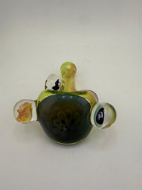 Lylo Glass Heady Fumed Green Implosion Cap Pipe w/ Marble Attachment