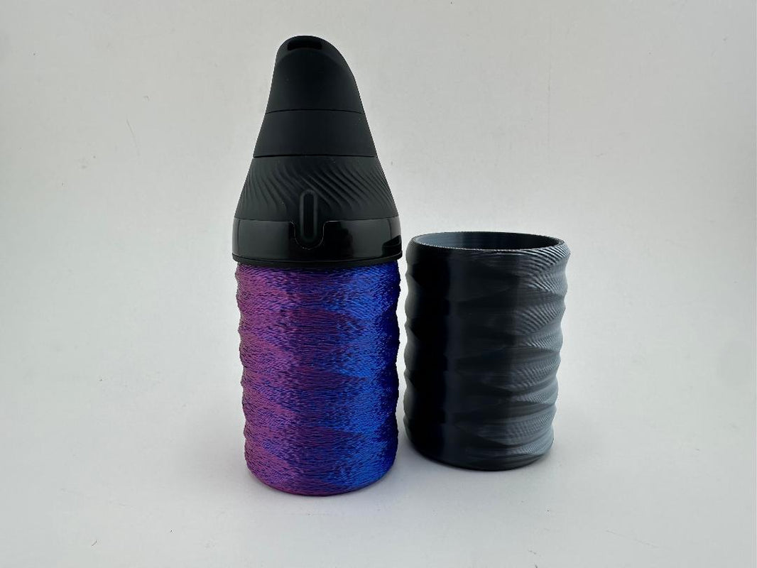 Kandy Custom 3-D Prints Puffco Proxy Core Cup in textured color fade design on a white background.