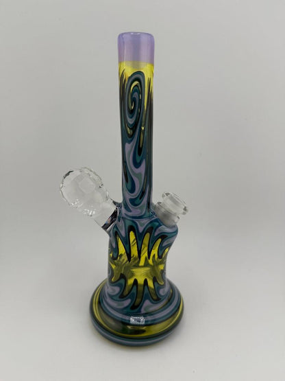 Highgrade Glass Heady Grommet Mini Tube 10mm 45° Teal Green UV