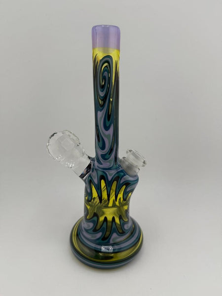 Highgrade Glass Heady Grommet Mini Tube 10mm 45° Teal Green UV