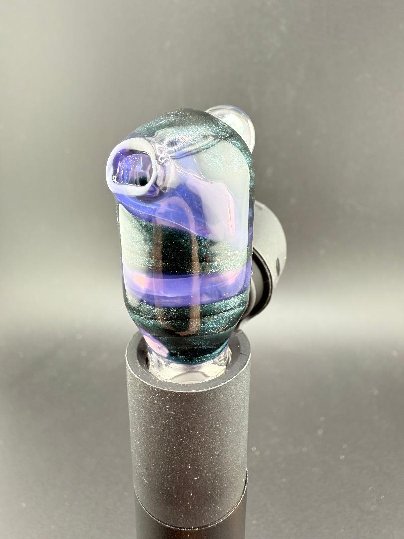 Paulson Pieces Puffco Pivot Glass Replacement Top W/ Auto Spinning Pearl Feature - Purple Side Shooter w/ Opal