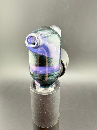 Paulson Pieces Puffco Pivot Glass Replacement Top W/ Auto Spinning Pearl Feature - Purple Side Shooter w/ Opal