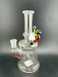 Brando Glass Mushroom Growth Banger Hanger Rig – 10mm 90° Joint | Hand-Blown Clear Glass with Rainbow Mushroom Accents