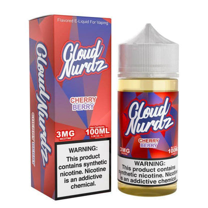 Cloud Nurdz 100ml Cherry Berry e-liquid with vibrant packaging for flavorful vaping experience.