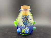 Crondo Glass Nug Cork Jar - 420 Blue & Green