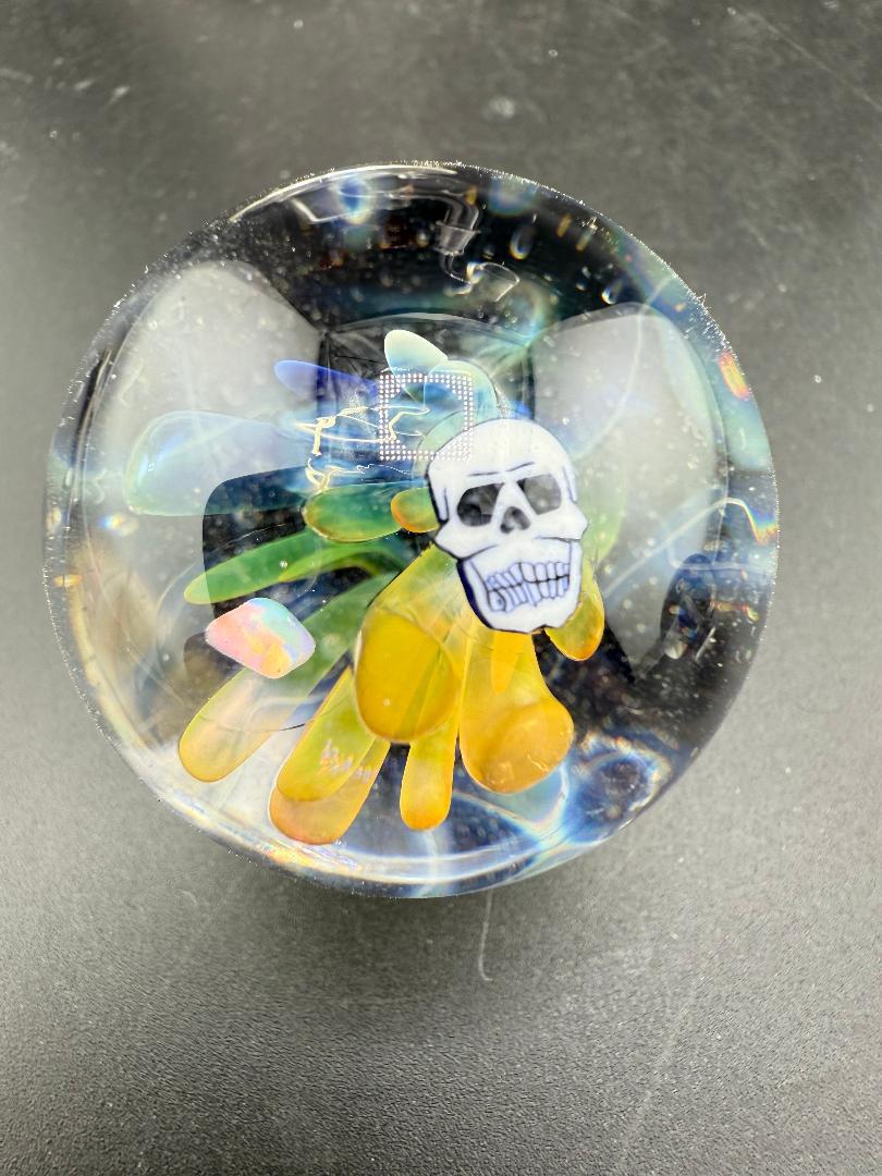 Highgrade Glass Marble - 38mm Skull Millie Implosion