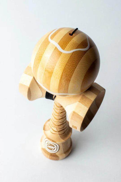 Sweets Kendama George Marshall V3 in bamboo, featuring Amped shape and engraved details for a clean, stylish look.