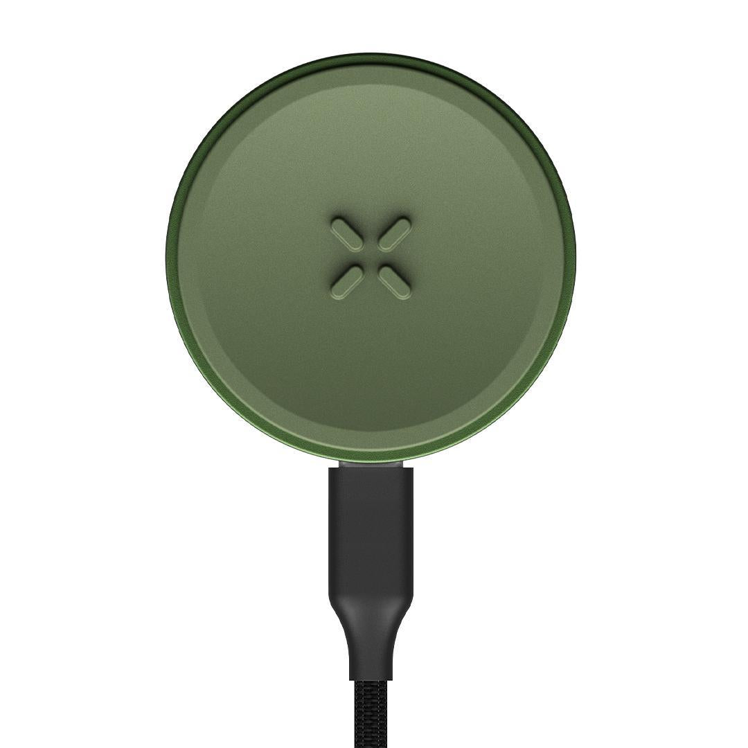 Pax Flow Accessories - Charging Dock ( Coming soon ) in Greenstone color with a round design.