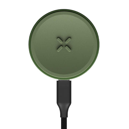 Pax Flow Accessories - Charging Dock ( Coming soon ) in Greenstone color with a round design.