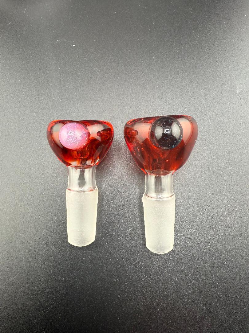 Highgrade Glass Single Color Red 14mm Bowl piece