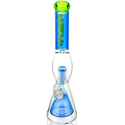 AFM Glass TX681 UFO 16" Beaker Bong with Pyramid Shower Perc and 8-arm diffuser for smooth smoking experience.