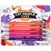 Colorful Cat People Pens set featuring humorous phrases for cat enthusiasts, perfect for daily use and conversation starters.