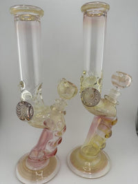 JP Killman Glass Flower  Beaker - Pistol Grip Fumetech on Clear