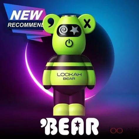 Lookah Bear 510 Battery in limited edition design with bright colors, featuring lanyard hole and cute bear shape.