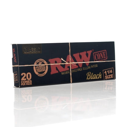 RAW Rolling Papers Black Pre Roll Cones 20pk 1 1/4