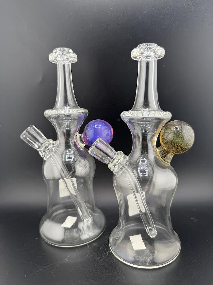 Pugsley Glass Clear Rig Colored Marble Attachment 10mm 45°