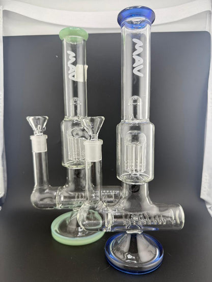 MAV Glass 12" Inline to 8 Arm Perc Flower Piece 18mm 90°