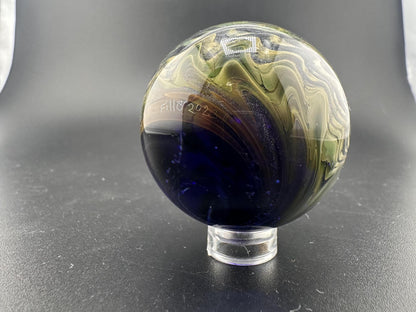 Filla John Glass Big Marble - Sparkled Swirls UV showcasing stunning sparkles and intricate swirling patterns.